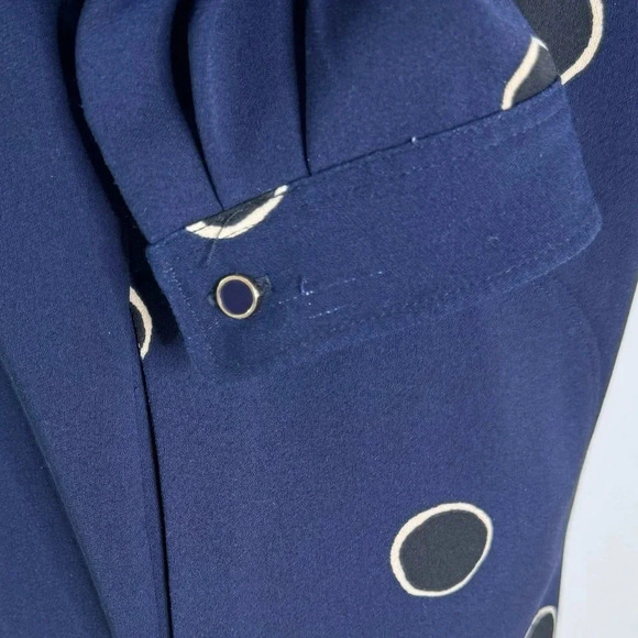 Boden Mock Neck Long Sleeve Shift Dress with Pockets Navy Size 2 - Picture 11 of 15